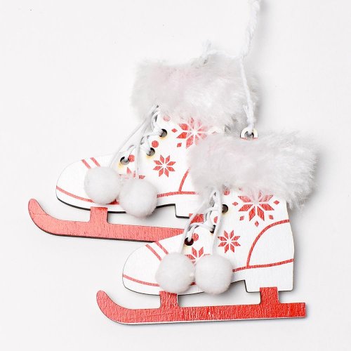 Záves korčule drevo biele 20x8x2cm