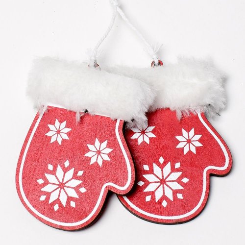 Záves rukavice drevo červ 19x5x2cm