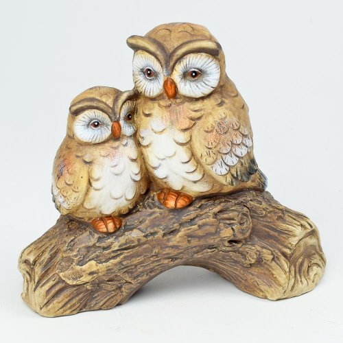 Sovy na konári porcelán 15.4*6.8*13cm