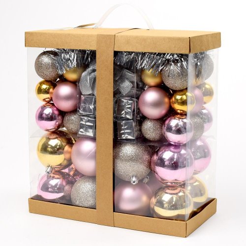 Vianočné ozdoby farebné plast s/100 3-15cm