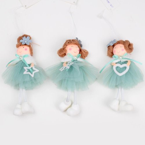 Bábika záves modrá mix3 15cm