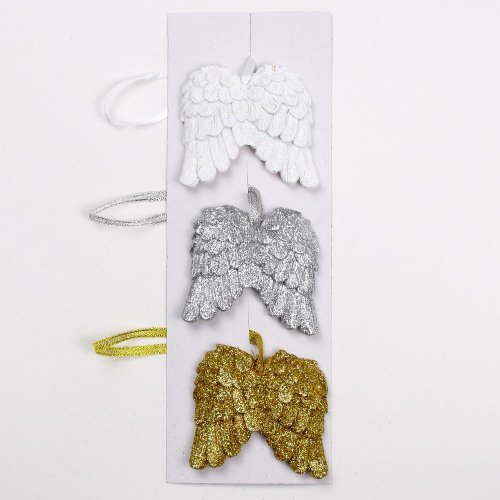 Krídla polyres s/3 biel/strieb/zlaté 4,5x3x3,4cm