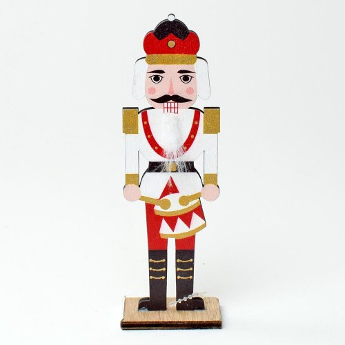 Vojačik drevo biely 5x3,5x15,5cm - Vianočné dekorácie