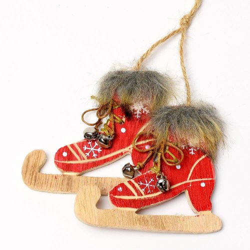 Záves korčule drevo červené 8x8,5x2cm