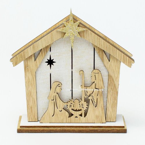 Betlehem led drevo natur 13x4,5x12cm