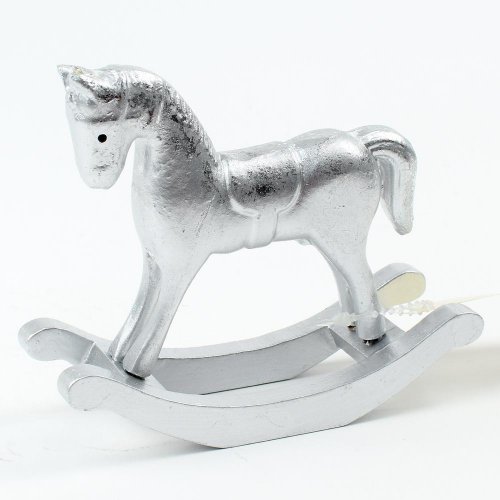 Koník hojdací mdf drevo strieb 13x4,5x11cm