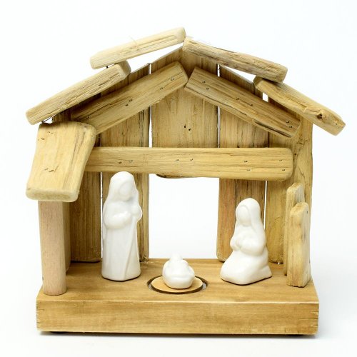 Jasle dom led drevo natur 20,5x9x18cm