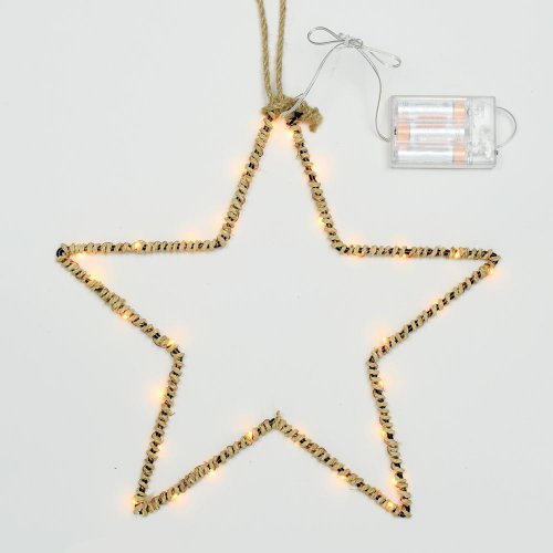 Záves hviezda led kov 32cm