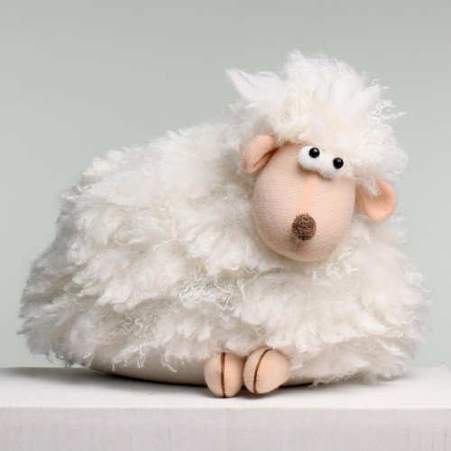 Ťažítko ovca textil biela 23*15*15 - Veľkonočné ozdoby