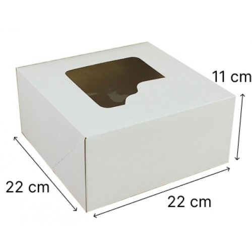Krabička na zákusky s klopou 22 x 22 x 11 cm