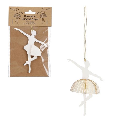 Balerína ornam cream - h11,5xd12cm - Vianočné dekorácie a ozdoby