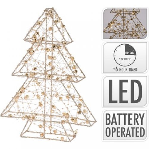 Strom zlatý  - LED stromčeky