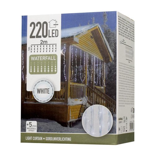 Led220 záclona svetlo ind/out 5funkcia - Vianočné osvetlenie