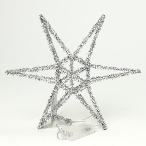 Hviezda 20led 30cm striebor