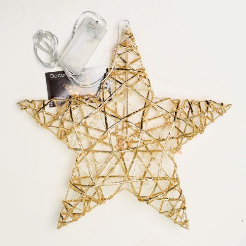Hviezda 20led 30cm zlaté w perly - Vianočné osvetlenie