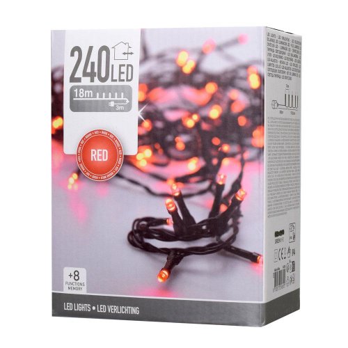 Led svetlá 240 červené vonkajšie