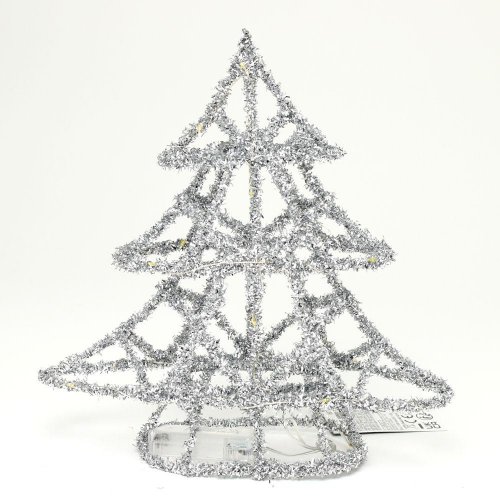 Stromček 20led 30cm silver ti