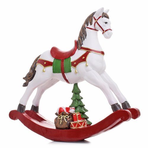 Hojdací koník červ. plast 26*6.5*25cm - Vianočné dekorácie