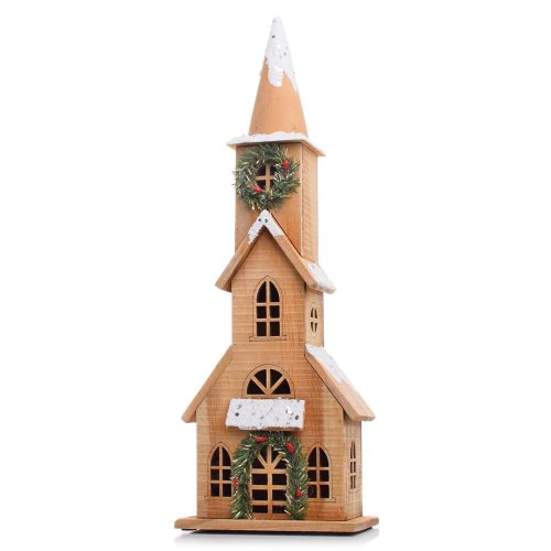 Kostolík drevo 15*7*42cm - Vianočné dekorácie
