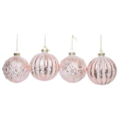 Vian. gule bie/ruž vzor sklo mix/2f s/4 8cm