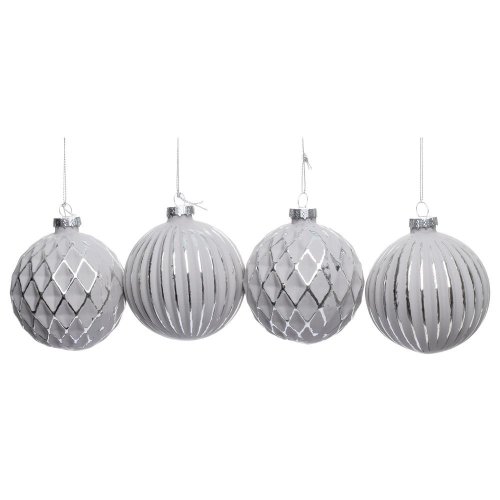 Vian. gule cre/str vzor sklo mix/2f s/4 8cm