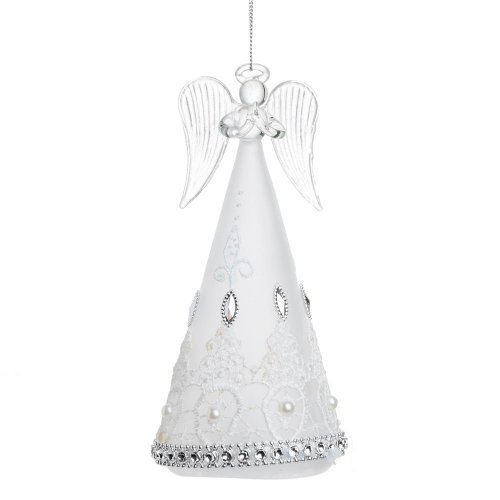 Vian. záves anjel biely led sklo 7*16cm