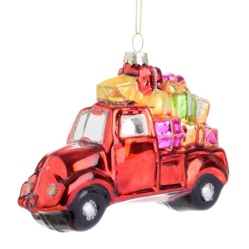 Vian. gulka -auto/darčeky sklo s/2 12*4,5*10cm