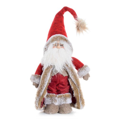 Santa stojaci červ. textil 17*10*56 - Vianočné dekorácie