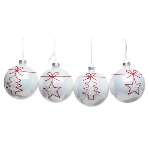 Vian. gule bie/čer strom/hviezda sklo mix/2f s/4 8cm