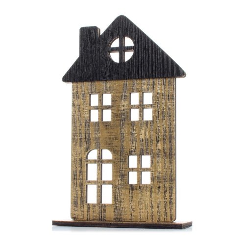 Domček drevo zl/čie 17.5*5.5*28cm