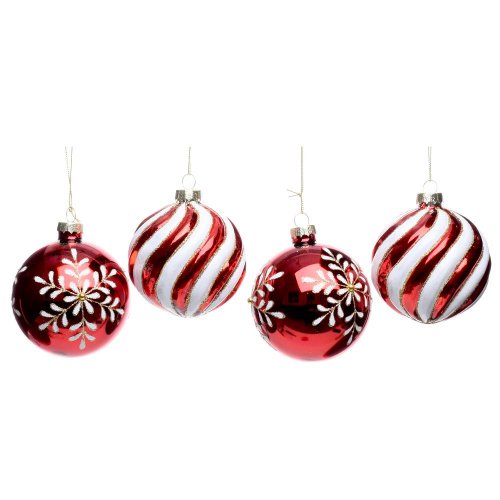 Vian. gule čer/bie vzor sklo mix/2f s/4 8cm