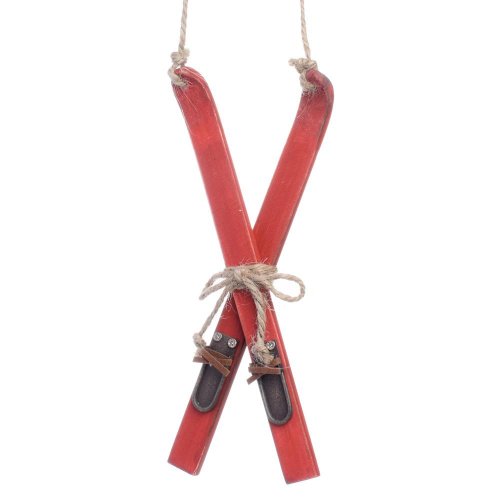 Záves lyže červ. drevo 17.5x7x1 cm