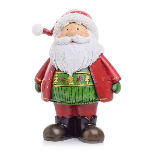 Santa stojaci čer/zel poly 12*7.5*16.5 - Vianočné dekorácie