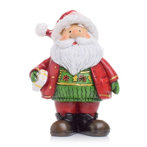 Santa stojaci s darčekom čer/zel poly 7*5*10.5