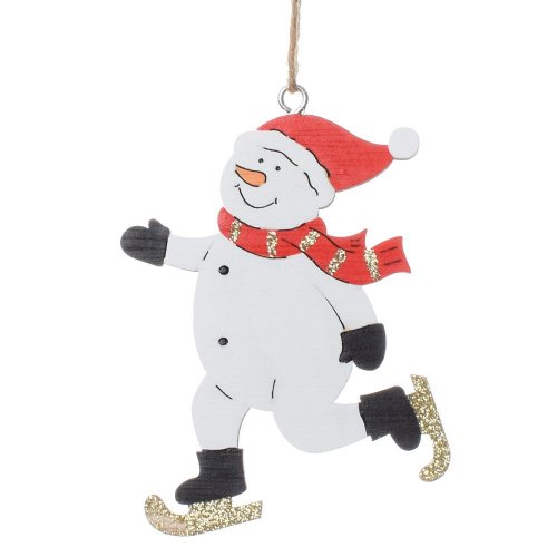 Záves drevo snehuliak čer/bie 8.5*0.5*8cm