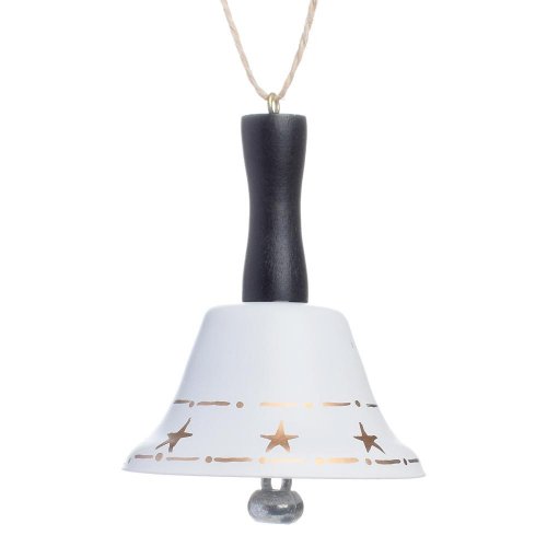 Zvonček železný biely s rúčkou 6.5*6.5*8.5cm