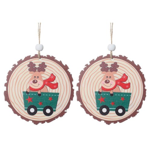 Záves jeleň kruh drevo s/2 9x9x0.5