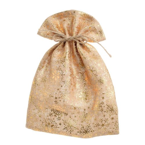 Vrecko textil zlaté 26*35cm - Vianočné dekorácie