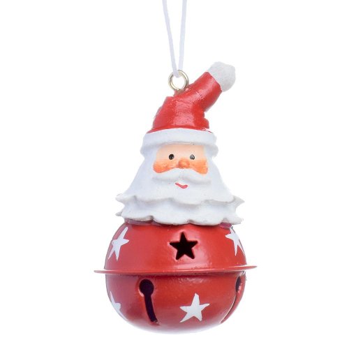 Záves železná rolnička santa čer. 4*4*8cm - Vianočné dekorácie a ozdoby