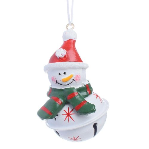 Záves železná rolnička snehuliak bie 4*4*7cm