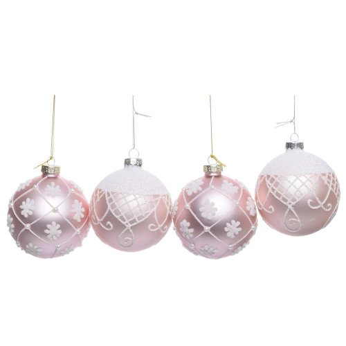 Vian. gule ruž/bie vzor sklo mix/2f s/4 8cm