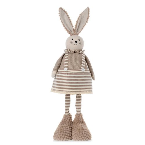 Zajac teleskop hnedo/béž/ bie látka 18*12*72cm