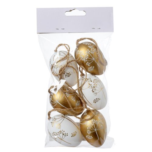 Vajíčka zla/bie kvet. vzor plast s/6 4*4*6cm - Veľkonočné vajíčka