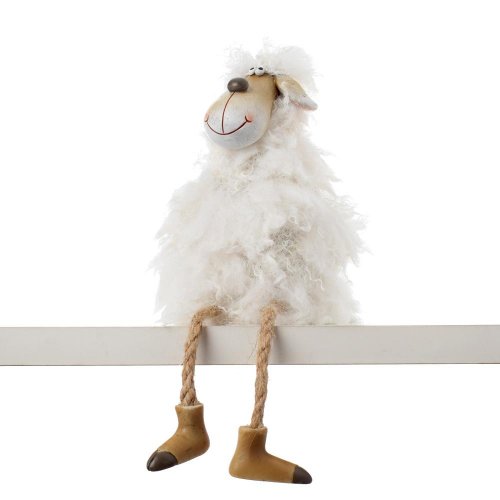 Ovečka sediaca bie vlna, visiace nohy poly 11*11*28 - Veľkonočné ozdoby