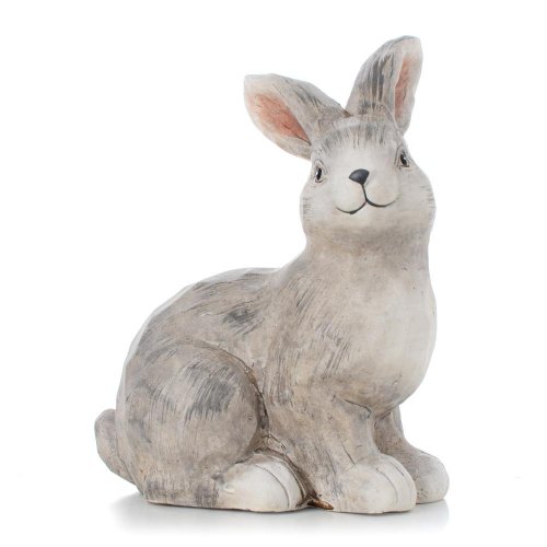 Zajac sivo-biely keramika 8*13*16,5cm - Veľkonočné ozdoby