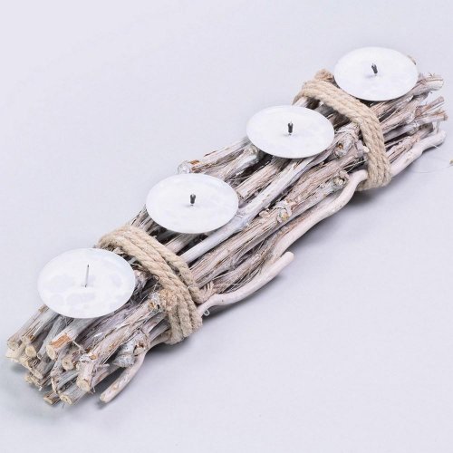 Svietnik biely advent 50x10x8cm