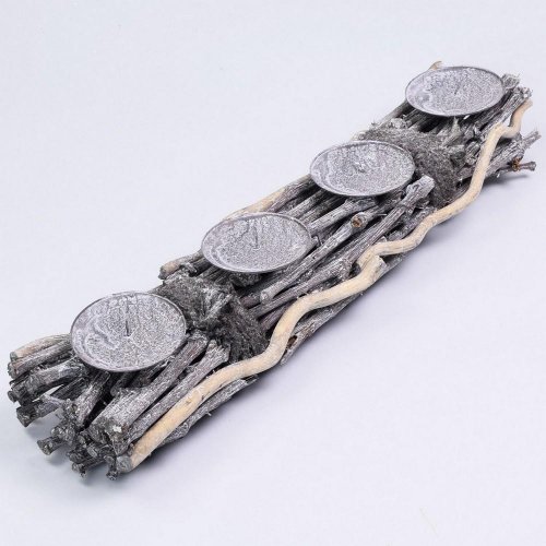 Svietnik šedý advent 50x10x8cm