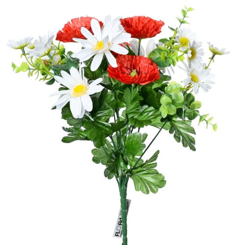 Kytica margaréta+červ.maky 12 41cm