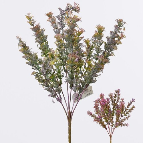 Zápich zeleň mix 2f, ružové, fialové 35cm - Umelé kvety