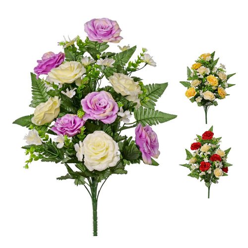 Kytica ruža 3f 55cm - Umelé kvety
